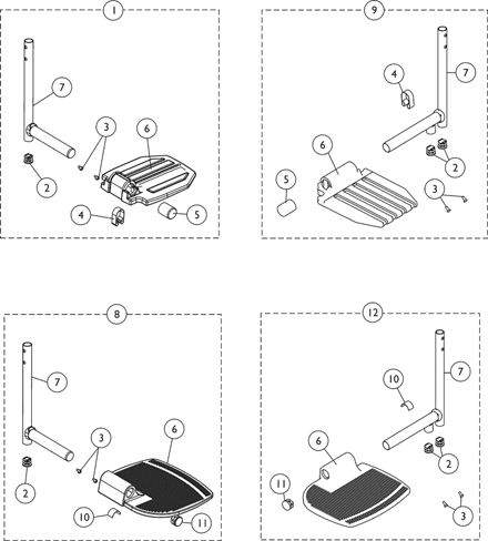 Front Riggings - Pivot & Slide Tube w/ Footplate