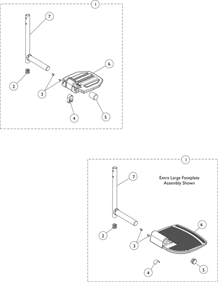 Front Riggings - Pivot Slide Tube with Footplate