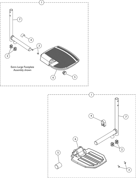 Front Riggings - Pivot Slide Tube with Footplate