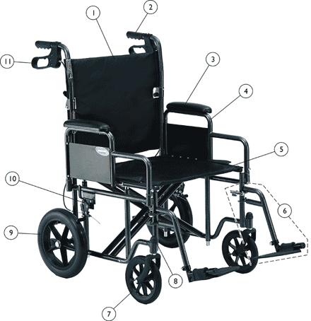 Invacare Bariatric Transport Chair - TRHD22FR (After 9/21/09)