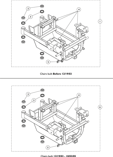 Base Frame, Swing Arms & Stability Lock Hardware  (Before 10/04/05)