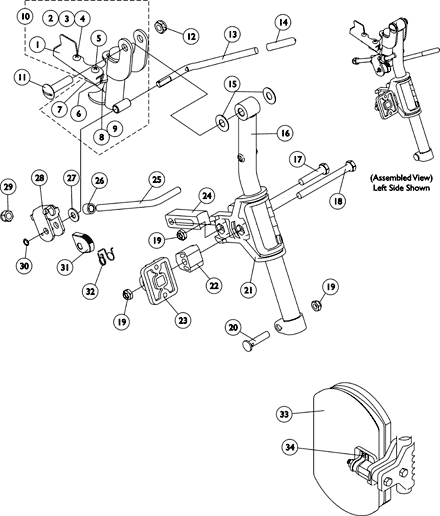 PH904A (Hemi) Legrest Supports