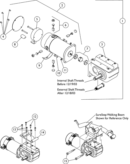 Motor and Gearbox Assembly - 400 Lb. Limit