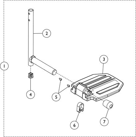 Front Riggings - Pivot Slide Tube with Footplate