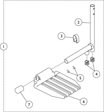 Front Riggings - Pivot Slide Tube w/ Footplate