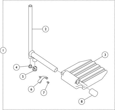 Front Riggings - Pivot Slide Tube with Footplate - AHS4, AHL4