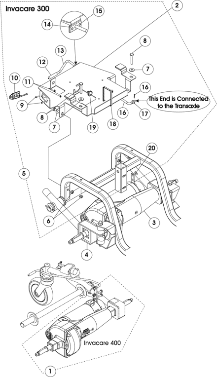 Transaxle and Battery Tray