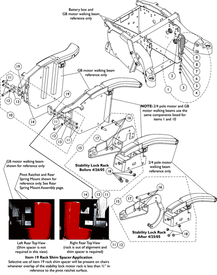 Stability Lock & Battery Box-To-Walking Beam Extension Spring Assembly