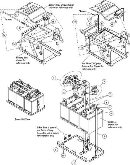 Battery Tray Assembly For Vent Tray - (3) 22NF Batteries