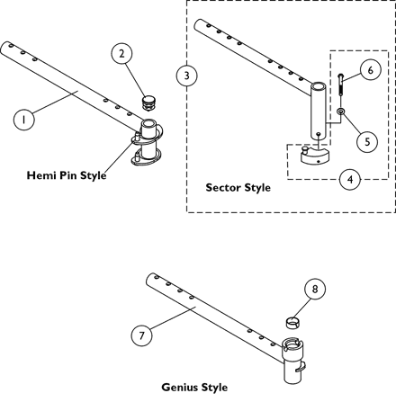 Front Rigging Hanger Assembly - Pin, Sector and Genius Style