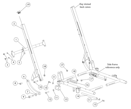 Back Cane and Spreader Bar Assembly - Tilt Only