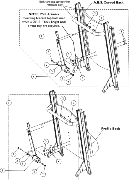 Back Assembly V.S.R. Actuator Motor and Mounting Hardware - 2GR and 2GTR