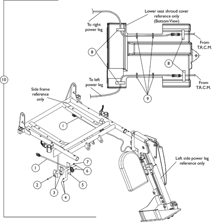 Power Articulating Legrest Harnesses and Hardware