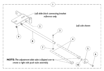 Legrest Support Push Rod Assembly