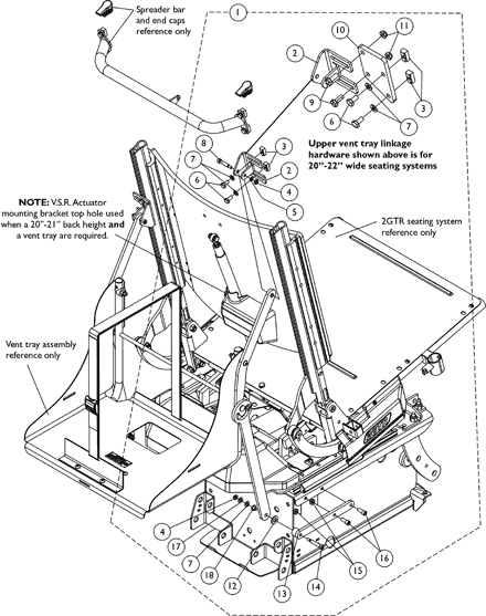 Accessories, Vent Tray Mounting Hardware For Extruded Back Canes