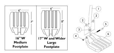 Pivot/Slide Tube and 1651 Composite Footplates