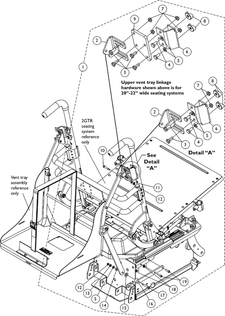 Vent Tray Mounting Hardware For Round Back Canes