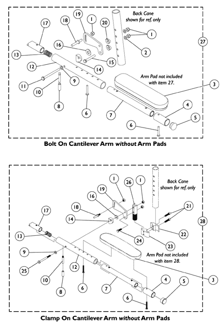 Cantilever Arms - AT55D & AT55F