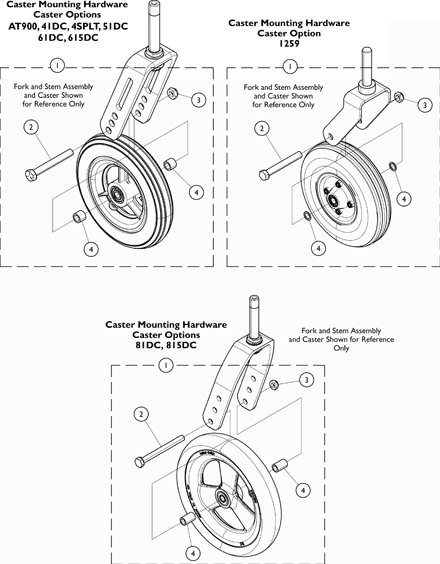 Casters - Mounting Hardware (After 6/29/11)