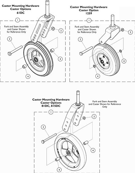 Caster Mounting Hardware (After 6/29/11)