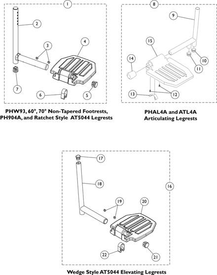 Footplate and Pivot Tube - A1562 Aluminum