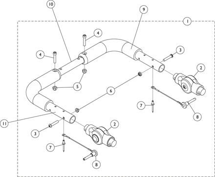 Adjustable Angle Stroller Handle  - Rigid Outside Mount