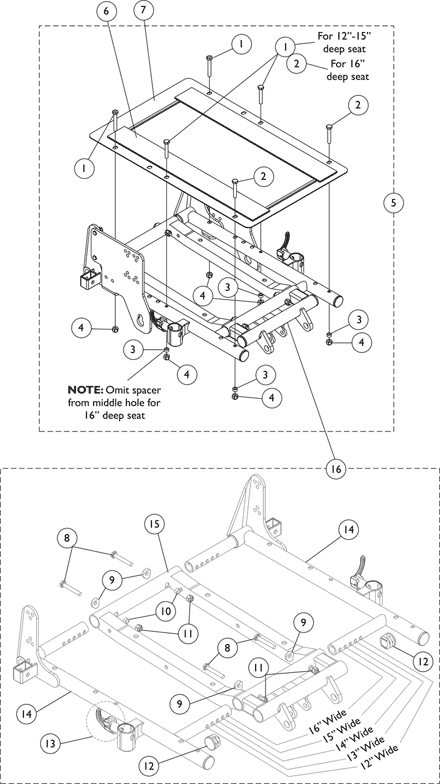 ASBA Seat Frame, Seat Pan and Hardware