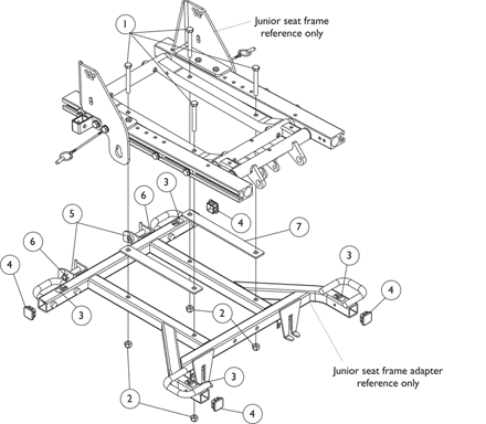 ADJASBA Junior Seat Frame Mounting Hardware