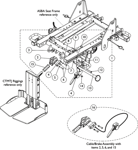 Center Mount Rigging Mounting Hardware (CTMTJ and CTMT)