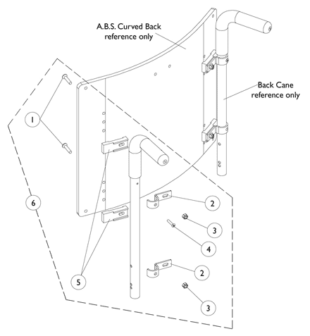 ABS Curved Back Mounting Hardware