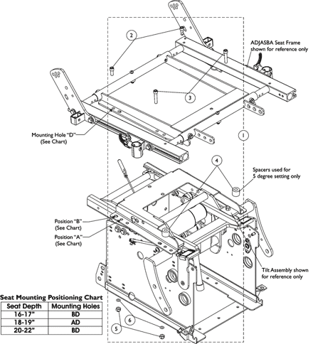 ADJASBA Seat Frame Mounting Hardware