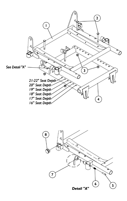Seat Frame, Adapter and Hardware - A.S.B.A.