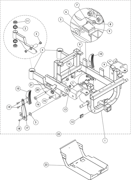 Frame, Swing Arms, and Stability Lock Hardware (For M94-M  Frame Model)