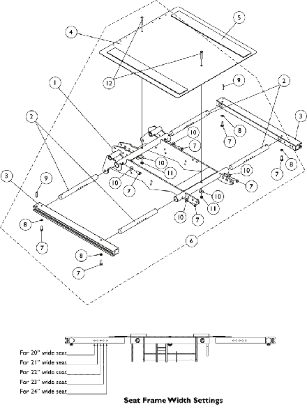 Seat Frame, Seat Pan and Hardware