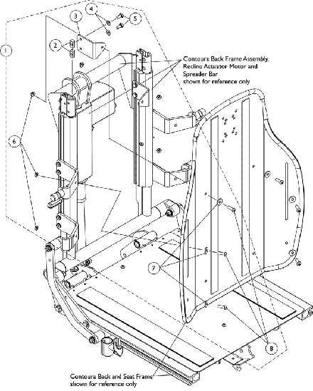 Back, Mounting Hardware, Contoura Recline & Tilt/Recline