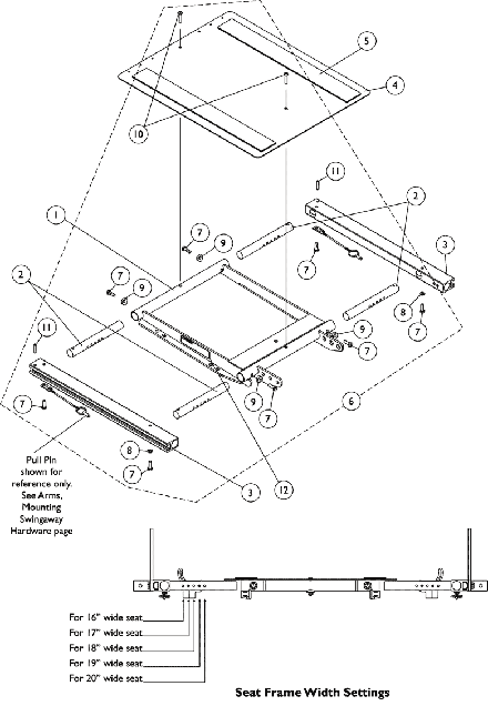 ADJASBA Seat Frame, Seat Pan and Hardware 16