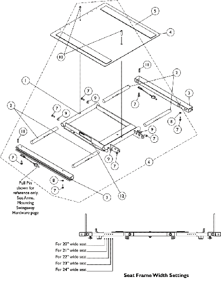 ADJASBA Seat Frame, Seat Pan and Hardware 20