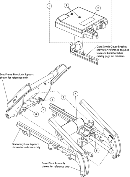 Tilt Actuator Motor, Motor Cover and Mounting Hardware
