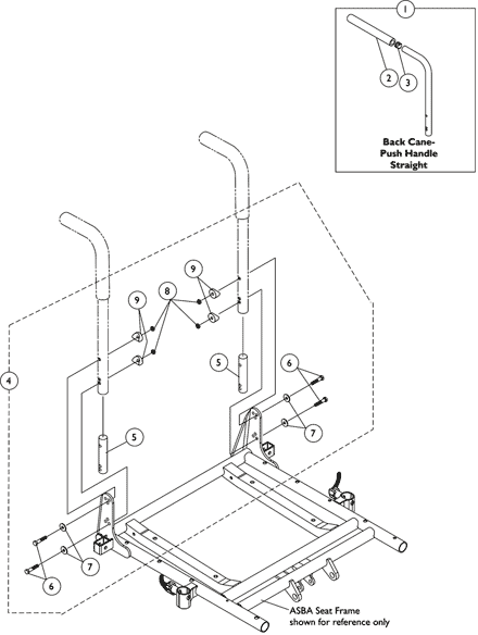 Back Cane and Attaching Hardware