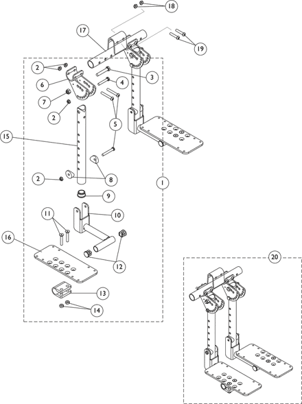 Bilateral Contracture Footrest