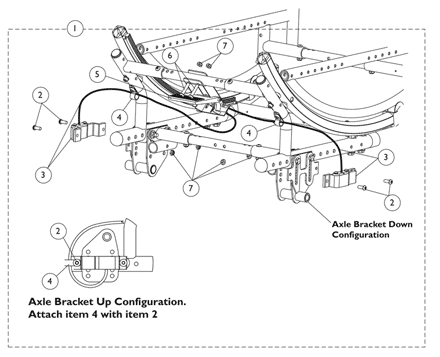 Wheel Lock - Hublock, Cables and Hardware (Attendant Foot Operated)