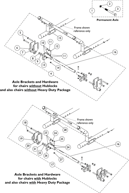 Axles, Axle Mounting Plates and Hardware