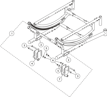 Axles, Axle Mtg. Plates & Hdwr - Chairs w/Vent Tray