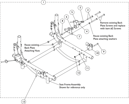 Flip Back Arm Attaching Hardware