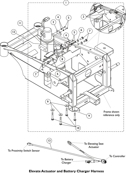Elevating Seat Actuator and Hardware