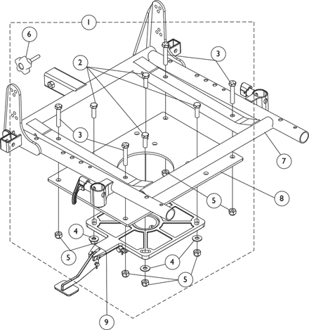 Frame, A.S.B.A. Seat and Mounting Hardware - M50/M51