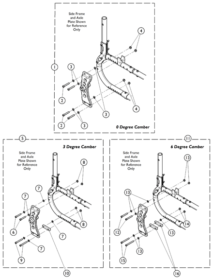 Axle Mounting Plate Hardware and Camber Inserts - without Anti-Tippers