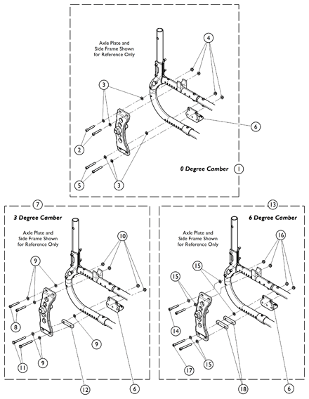 Axle Mounting Plate Hardware and Camber Inserts - with Anti-Tippers