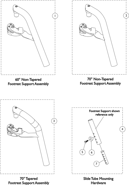 Front Rigging - Footrest Support Assemblies