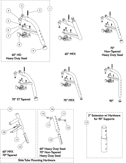 Footrest Support Assemblies